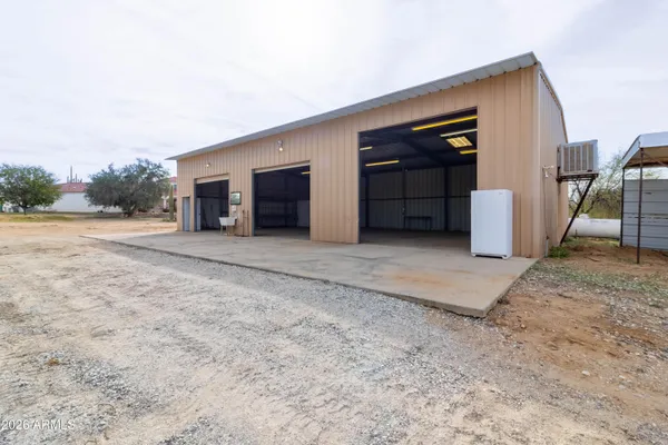 a view of city and green space
