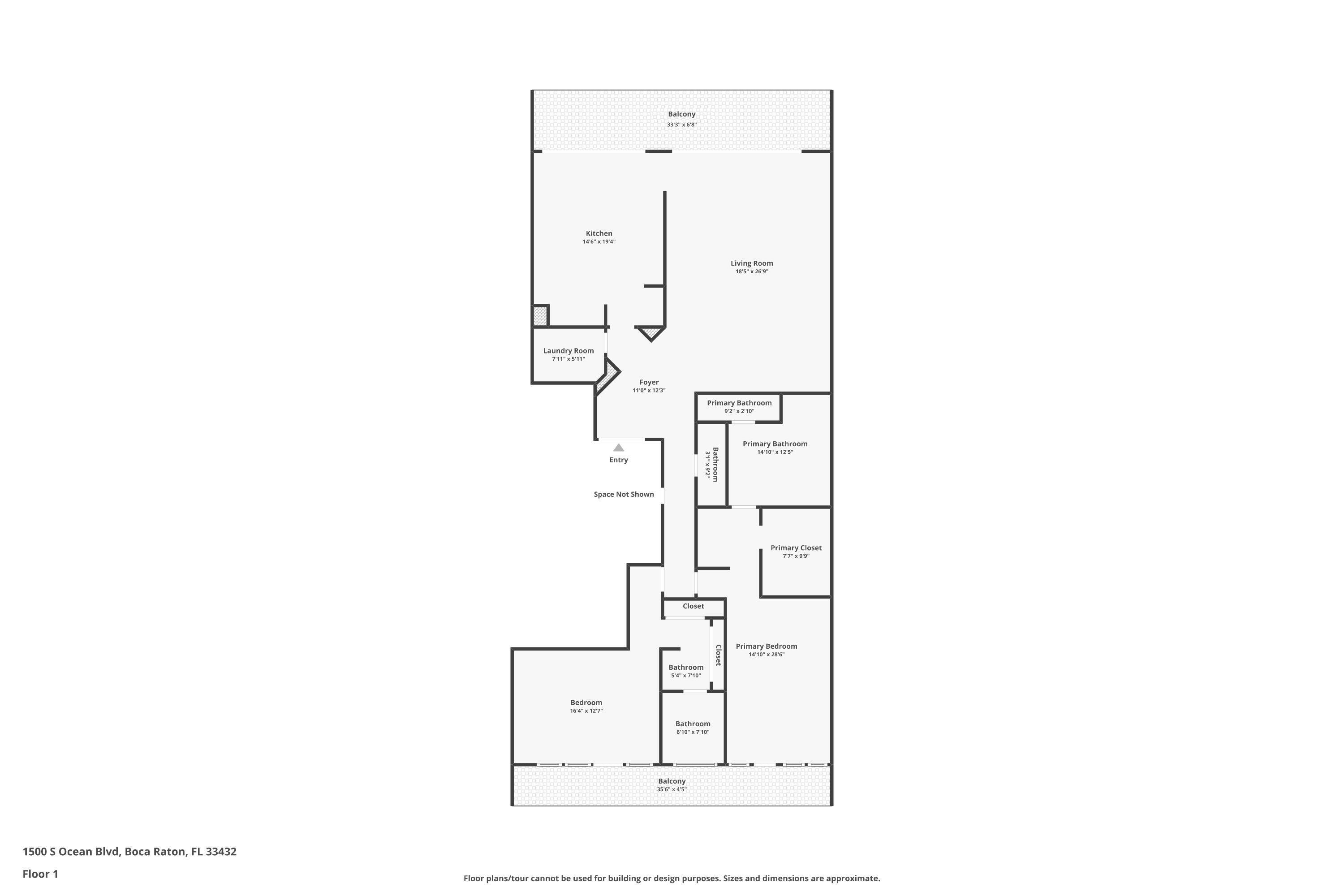 1500 South Ocean Boulevard, Unit 704 Boca Raton, FL 33432 - Photo 78 of 78 Addison S-704 Floor Plan B