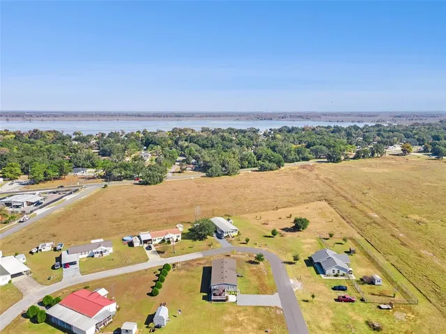 an aerial view of a swimming pool