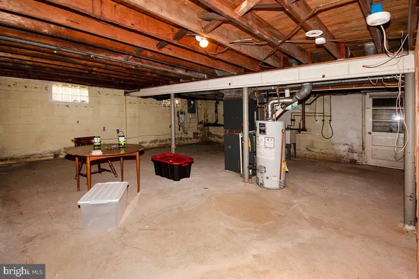 a view of a storage room with gym equipment