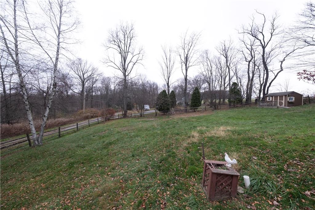 111 Leopard Road Evans City, PA 16033 - Photo 37 of 43 a backyard of a house with table and chairs