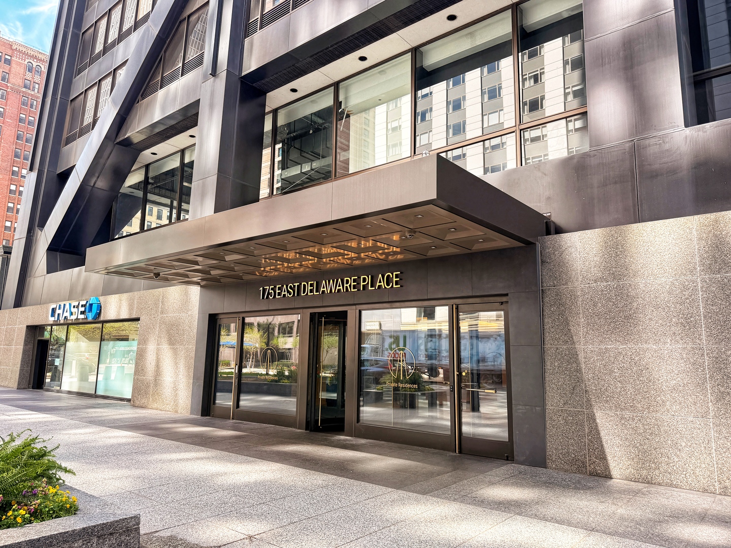a view of a building with a window