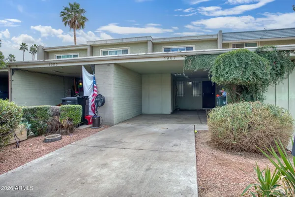 a view of a house with a garage