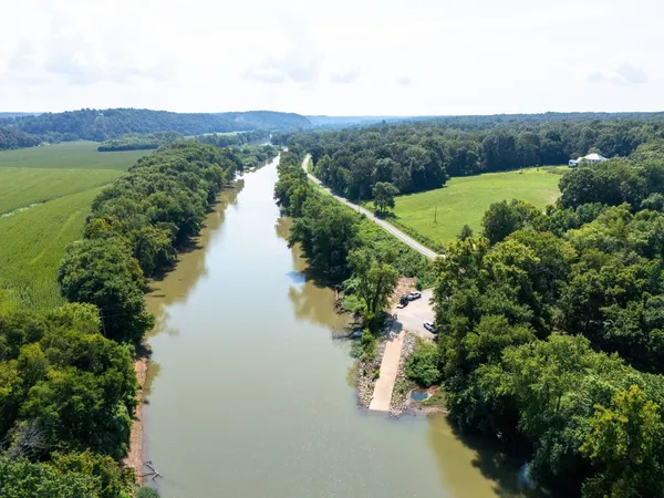 a view of lake with mountain