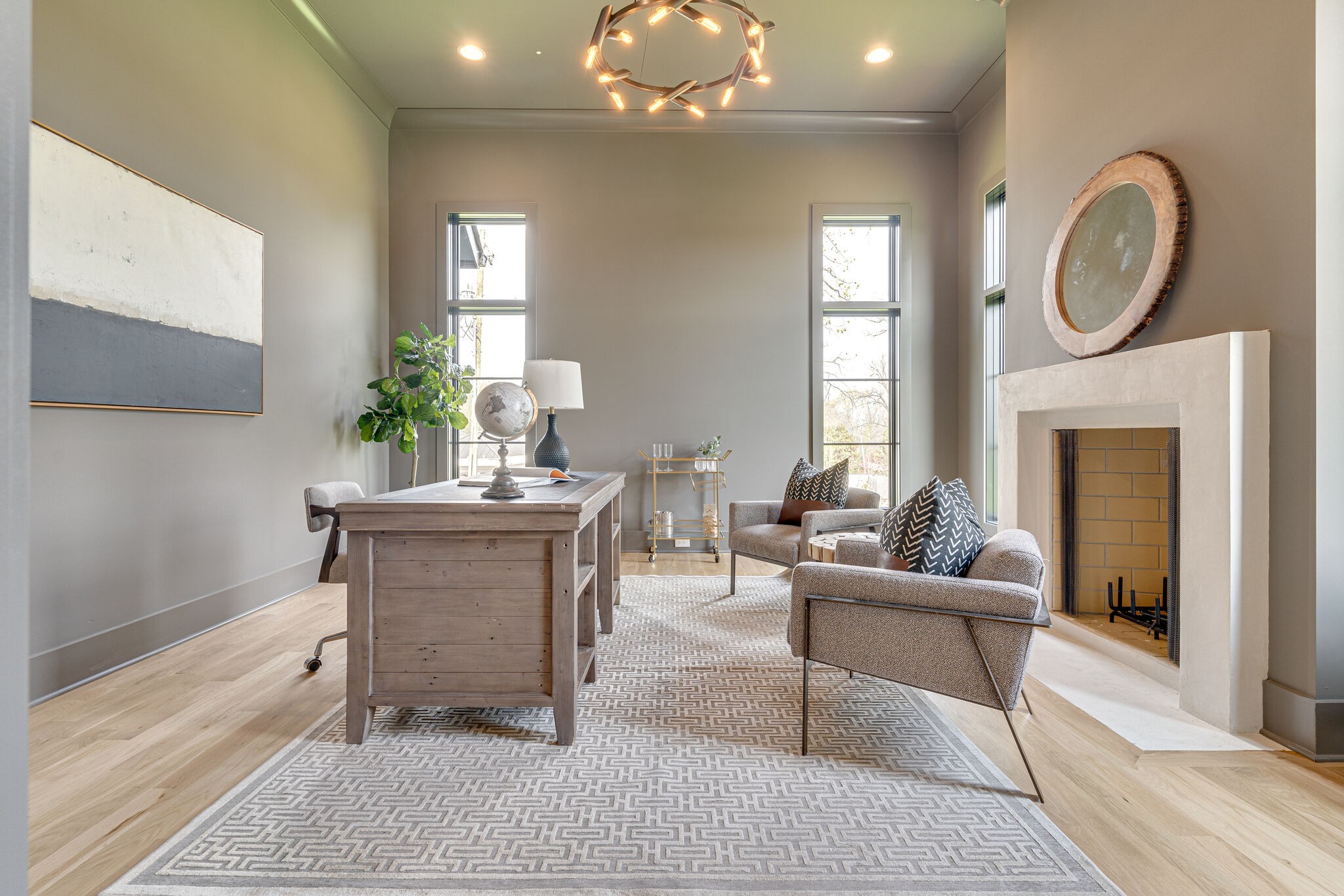 6212 Hickory Valley Road Nashville, TN 37205 - Photo 15 of 41 a living room with furniture a fireplace and a potted plant
