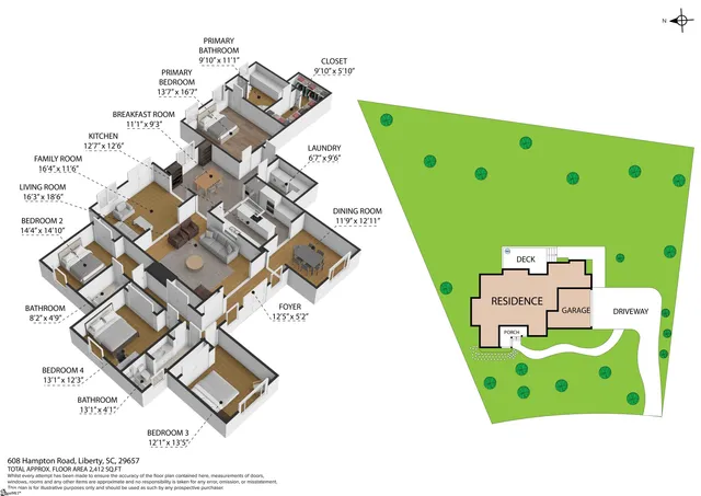 $399,000 | 608 Hampton Road, Liberty, SC 29657
