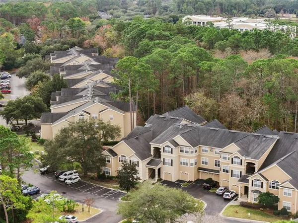an aerial view of a house