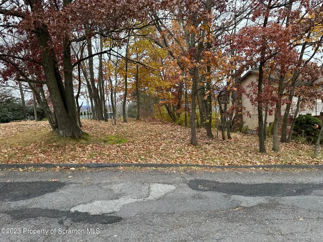 a view of a yard covered with snow