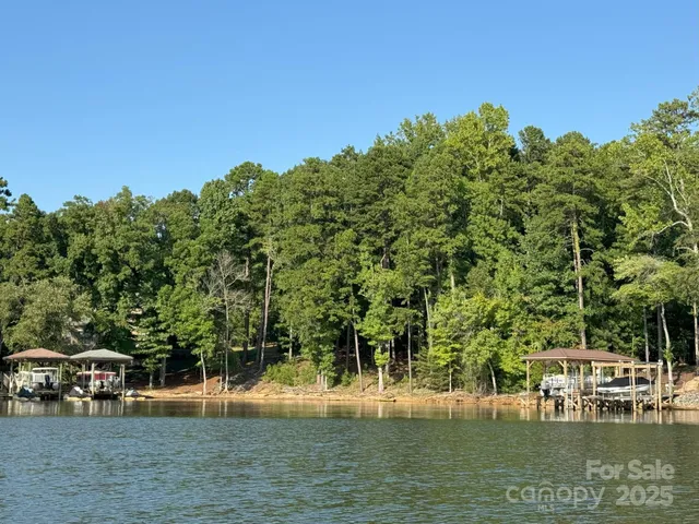 a view of a lake with houses