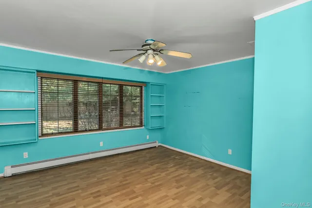 a view of an entryway with a fan