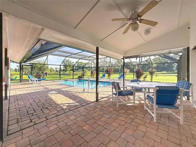 a view of a park with slide