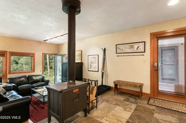 a living room with furniture