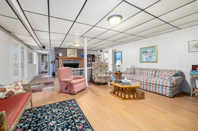 a view of backyard with green space