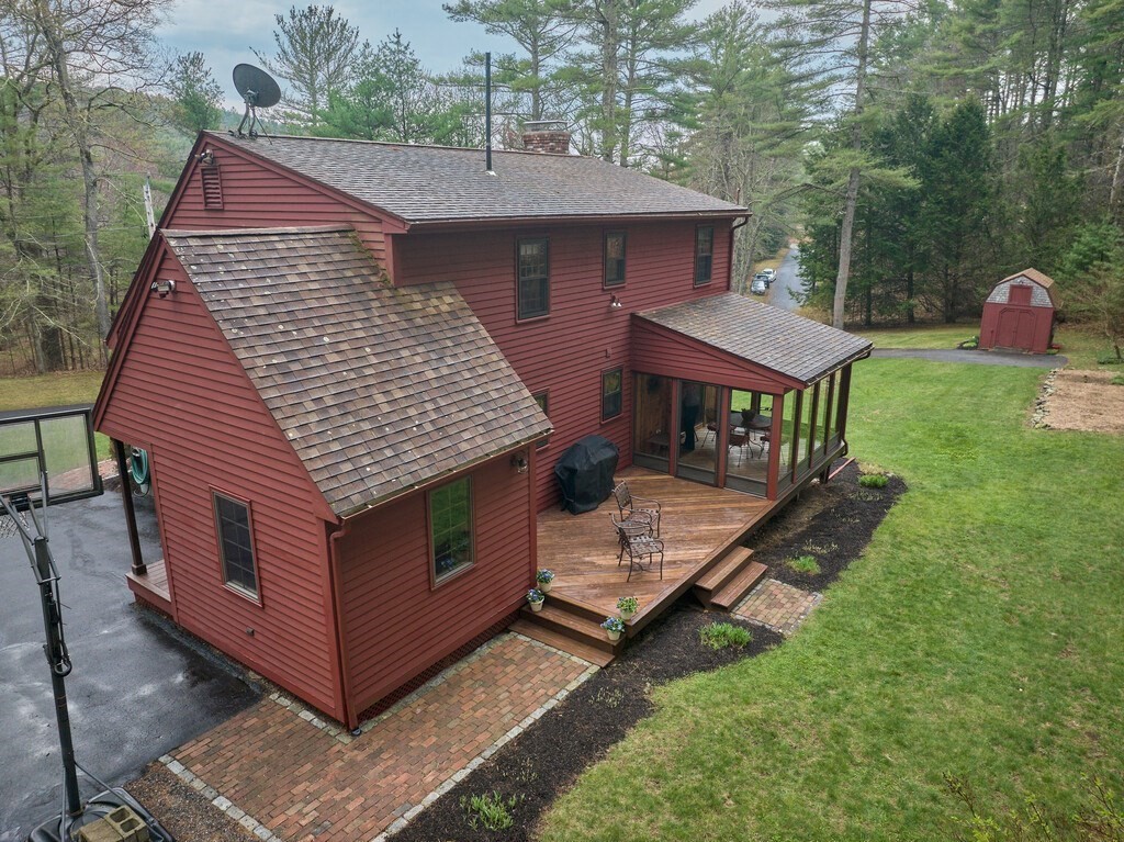 532 B Hubbardston Road Princeton, MA 01541 - Photo 3 of 41 a aerial view of a house with a yard balcony and furniture