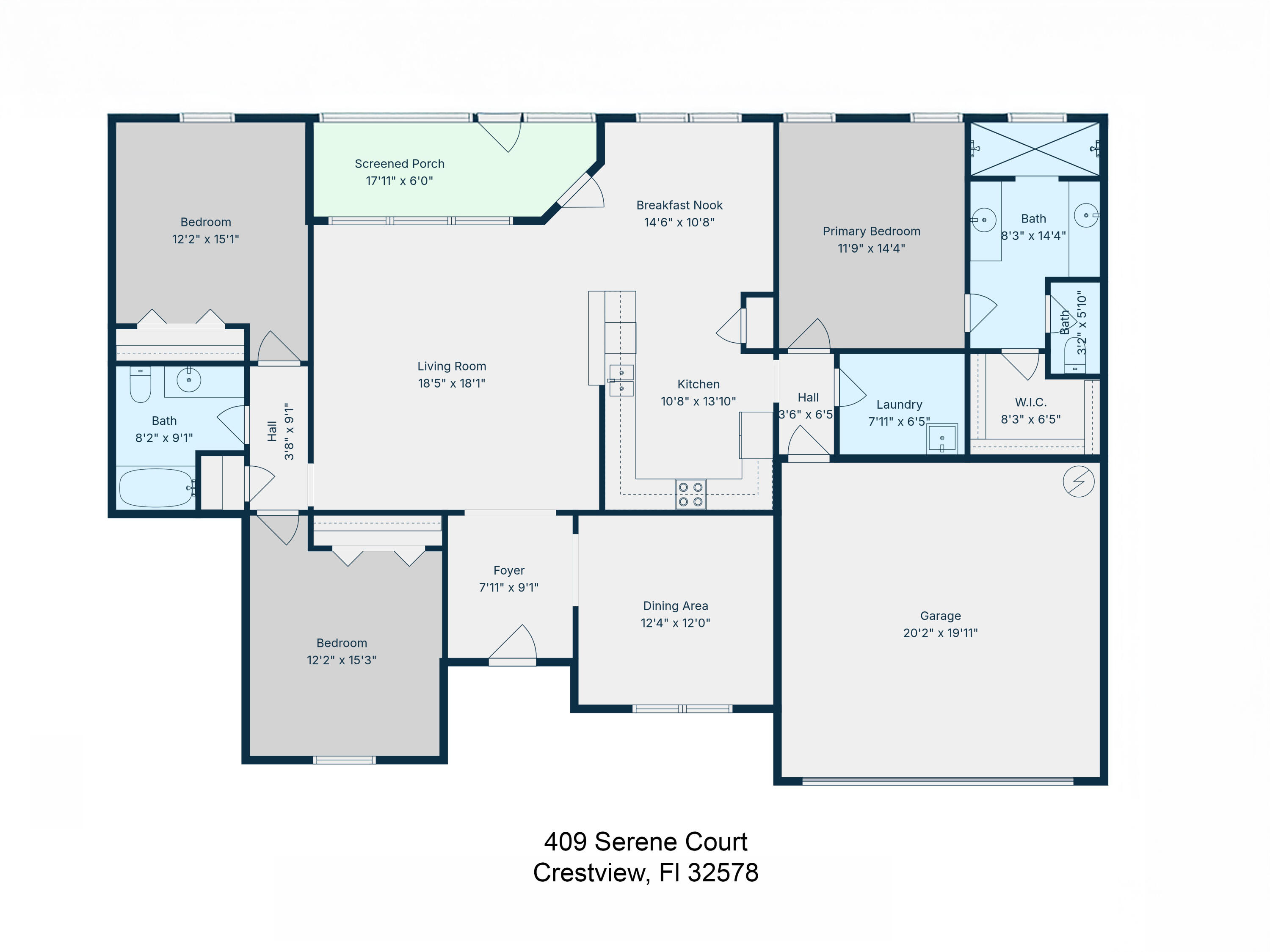 409 Serene Court Crestview, FL 32539 - Photo 52 of 52 409 Serene Floor Plan