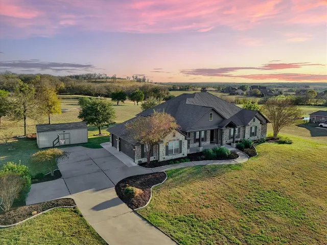 an aerial view of a house
