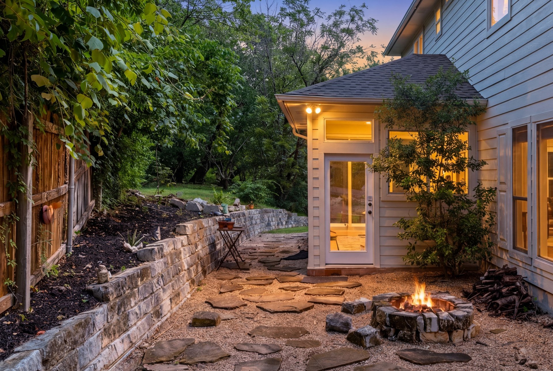 7000 Bending Oak Road Austin, TX 78749 - Photo 31 of 39 a backyard of a house with yard and outdoor seating