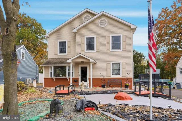 a front view of a house with patio