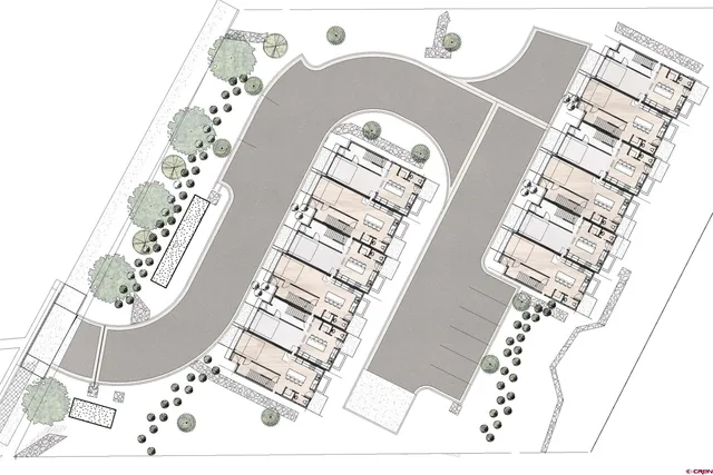 a view of a car parked in front of a building