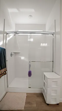 a bathroom with a shower