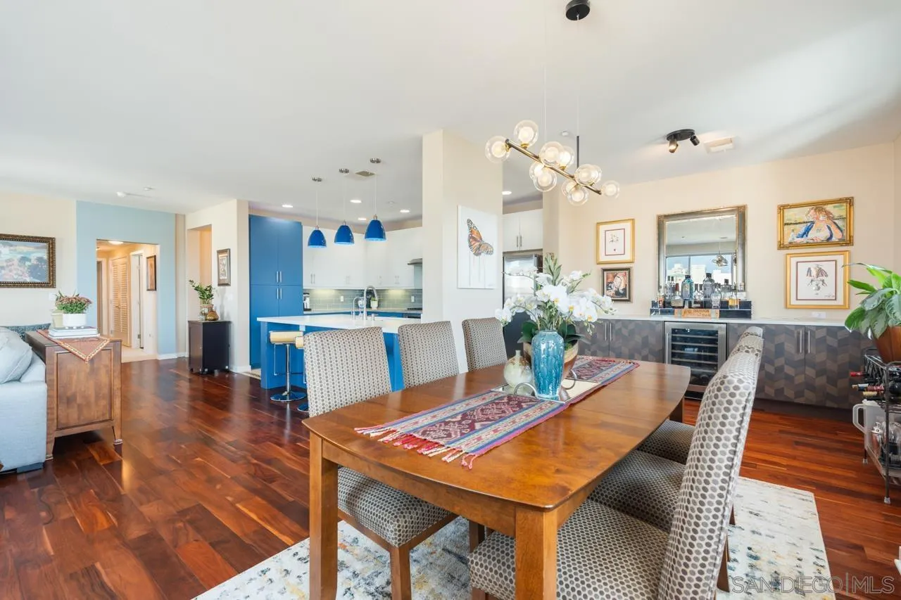 3650 Fifth Avenue, Unit 614 San Diego, CA 92103 - Photo 18 of 62 a view of a dining room with furniture and wooden floor