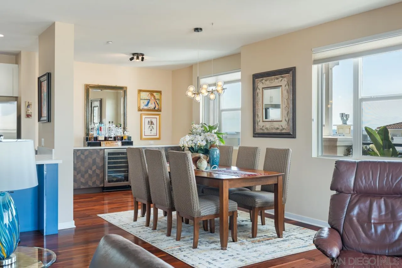 3650 Fifth Avenue, Unit 614 San Diego, CA 92103 - Photo 19 of 62 a view of a dining room with furniture window and wooden floor