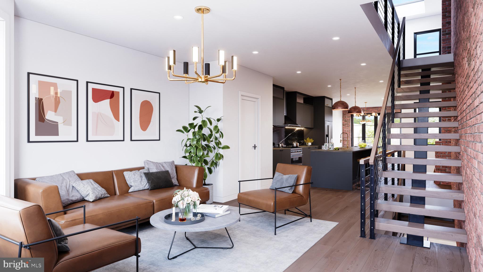 207 F Street Northeast Washington, DC 20002 - Photo 2 of 3 a living room with furniture a rug and a chandelier