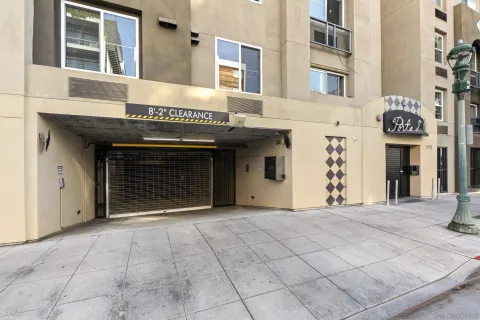 a view of a building with entryway