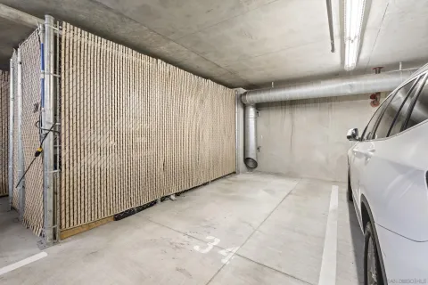 a view of a garage