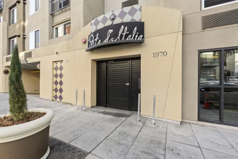a view of a entryway door of the building