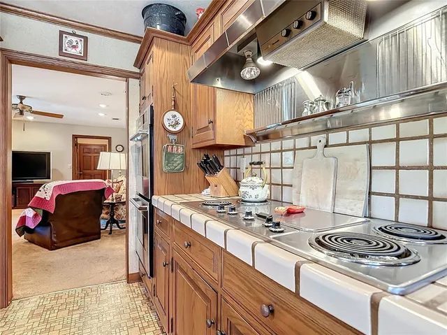 a bedroom with a bed and furniture