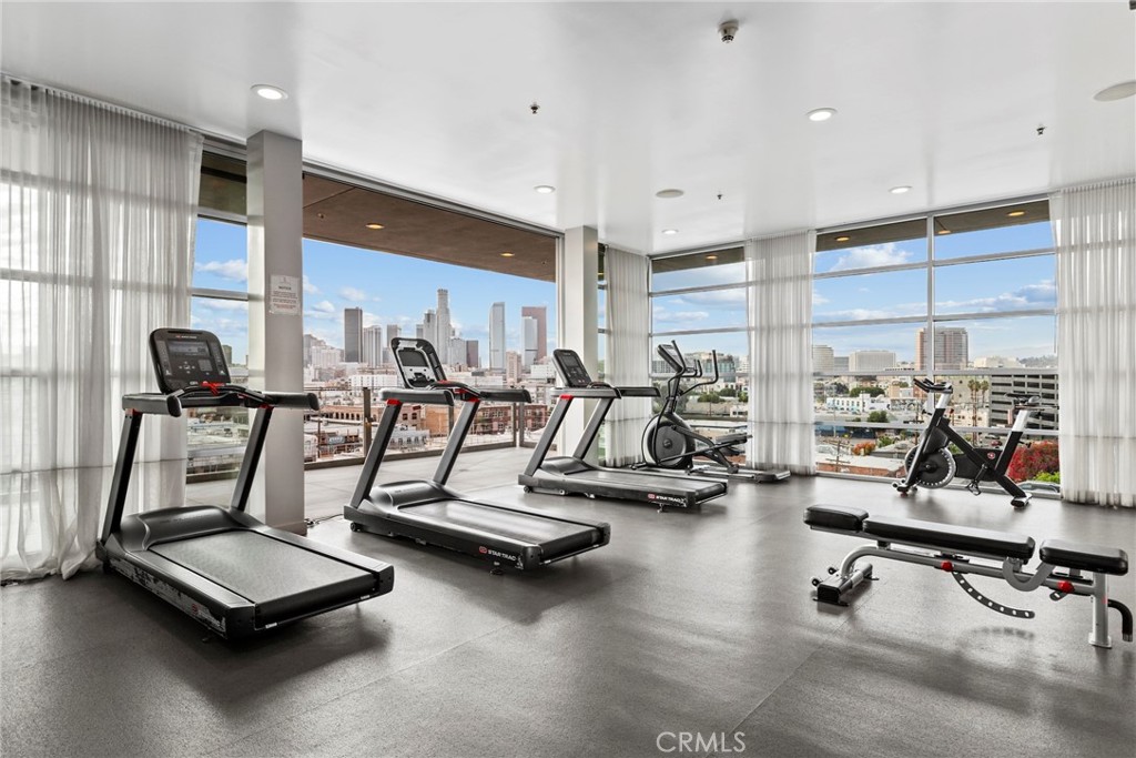 530 South Hewitt Street, Unit 154 Los Angeles, CA 90013 - Photo 29 of 32 a view of a room with gym equipment