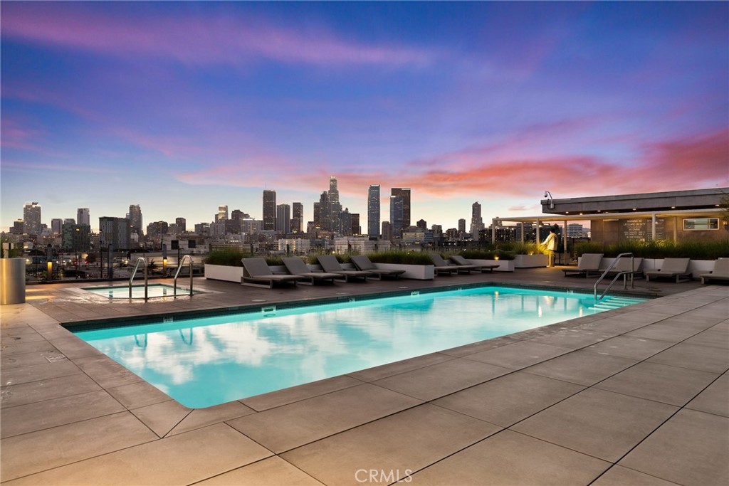 530 South Hewitt Street, Unit 154 Los Angeles, CA 90013 - Photo 7 of 32 a view of swimming pool with outdoor seating and city view