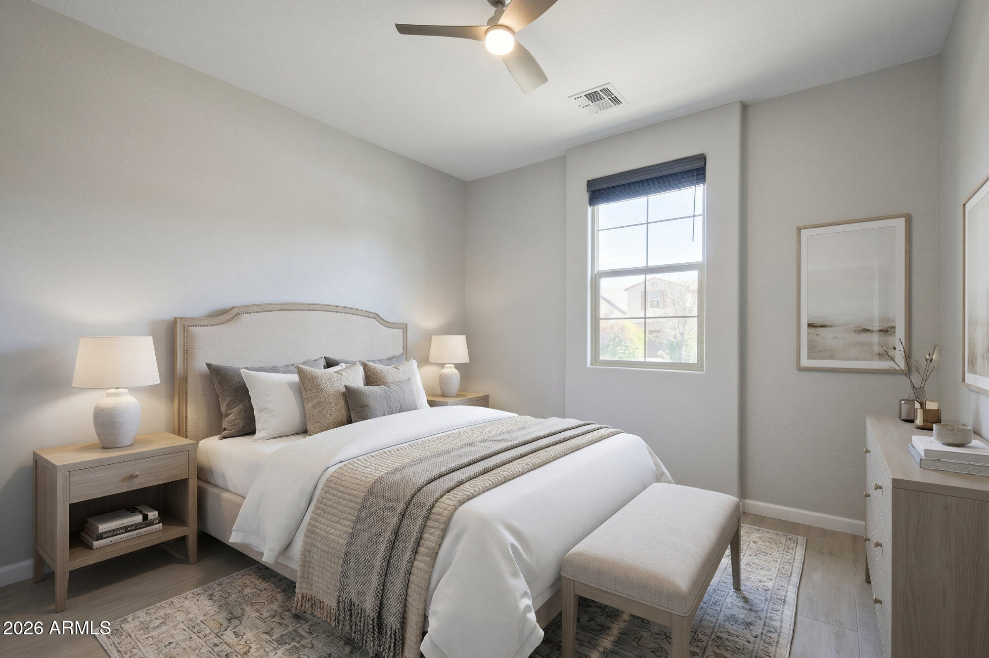 576 Whistle Stop Road Clarkdale, AZ 86324 - Photo 31 of 50 a bedroom with a bed and a chandelier