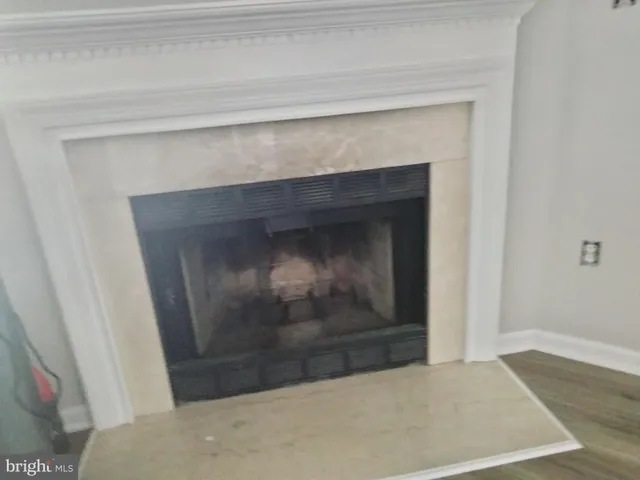 a close view of a fireplace