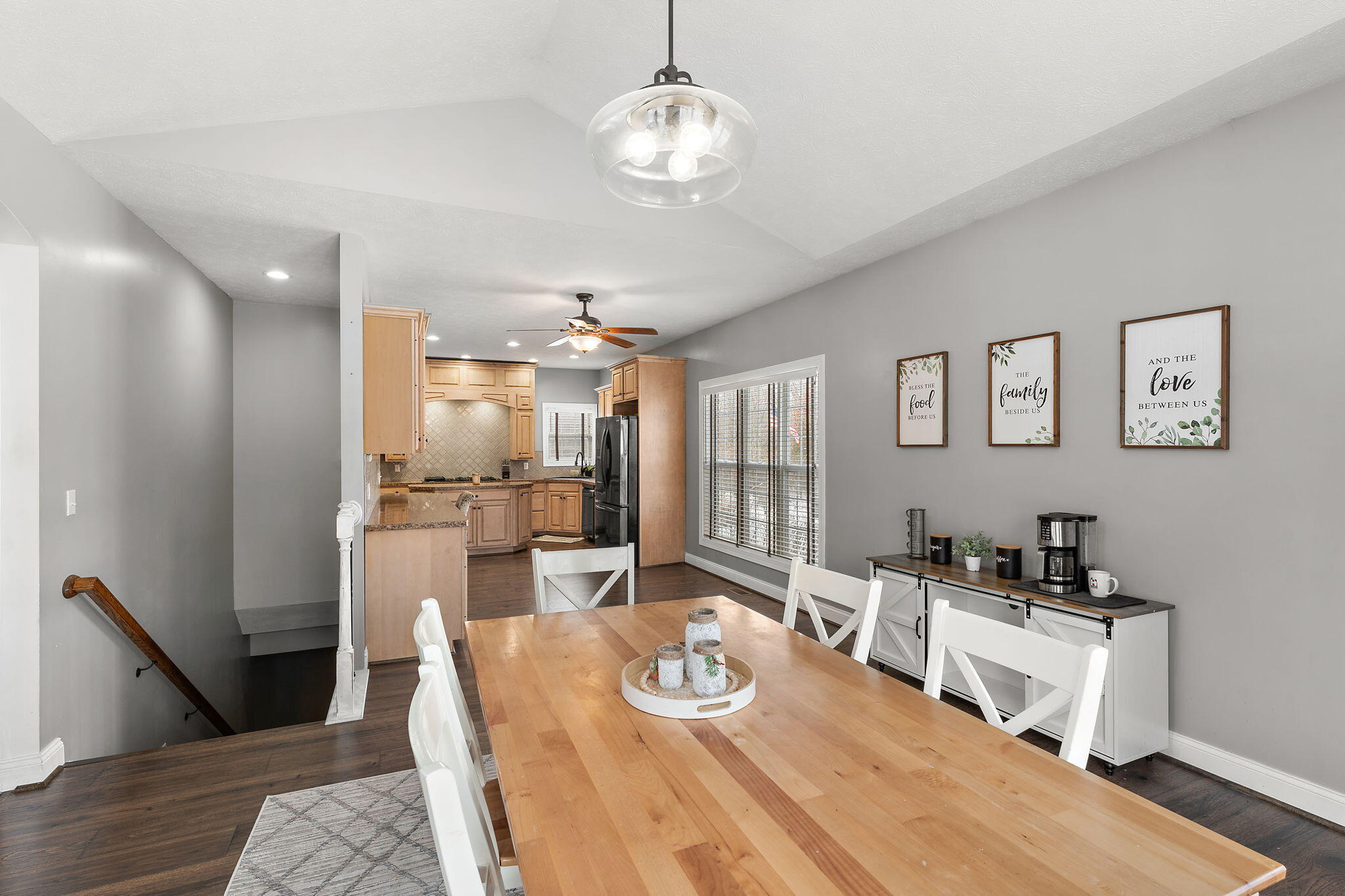6776 Fox Crossing Knox, IN 46534 - Photo 18 of 53 a dining room with granite countertop furniture and wooden floor