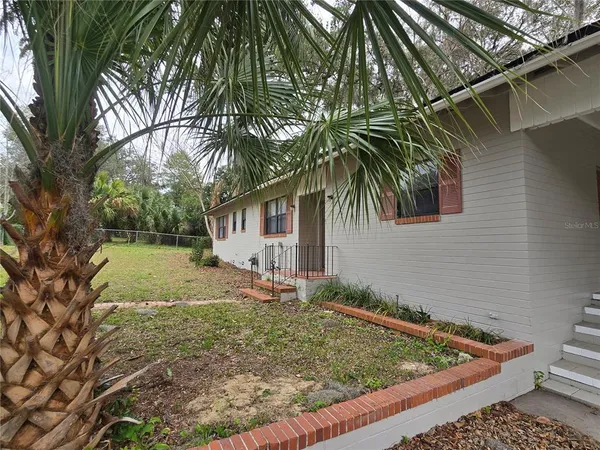 a view of a backyard