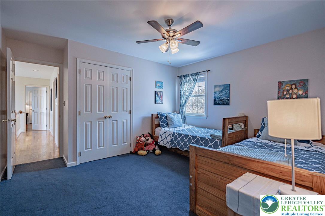 4542 Springfield Drive Coplay, PA 18037 - Photo 48 of 89 A well-lit bedroom features plush carpeting and a versatile ceiling fan.