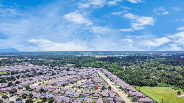 an aerial view of a city