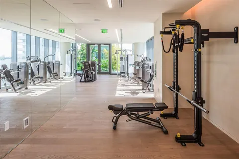 a room with gym equipment