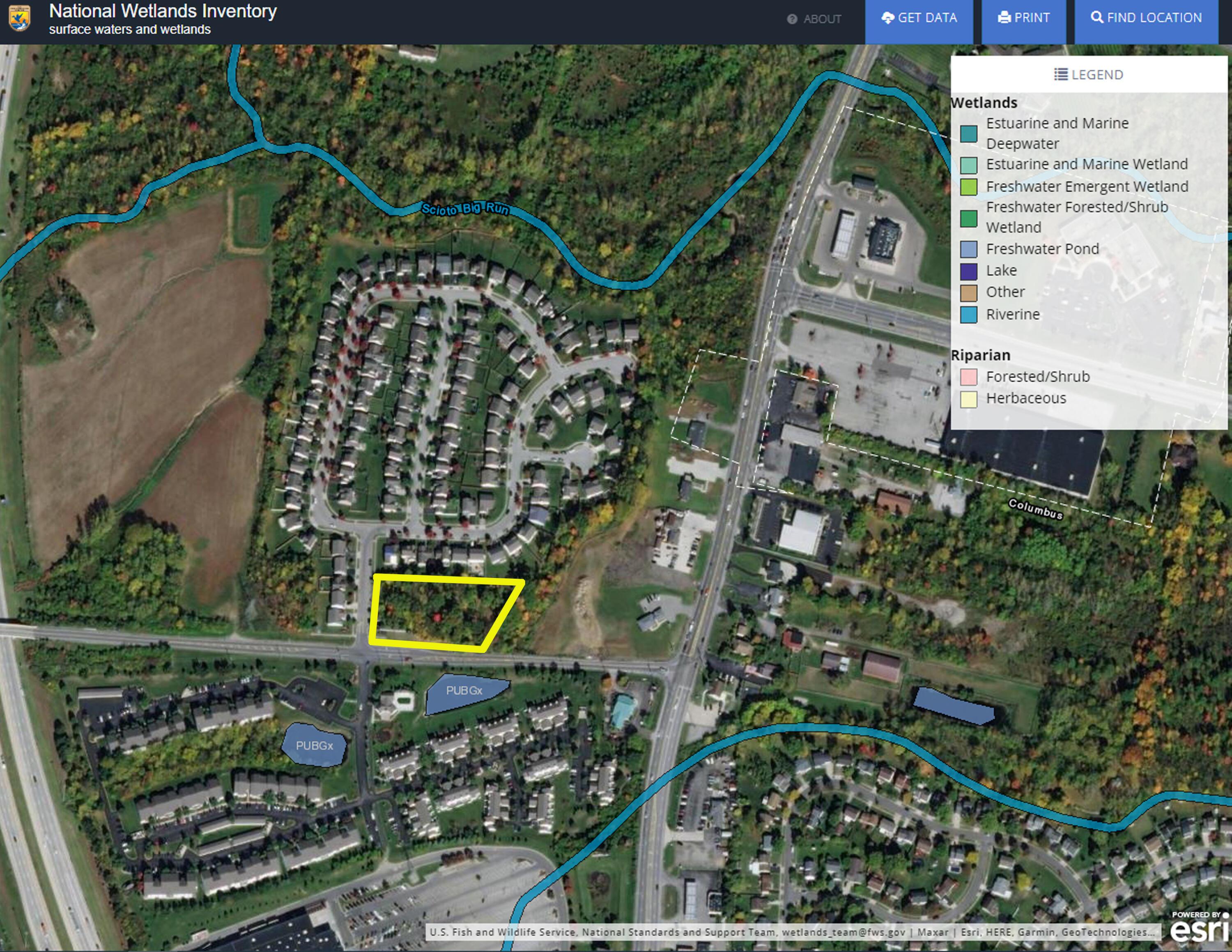 4518 Hall Road Columbus, OH 43228 - Photo 8 of 8 Wetlands Map