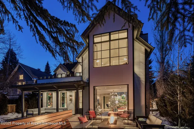 a view of a building with a large window