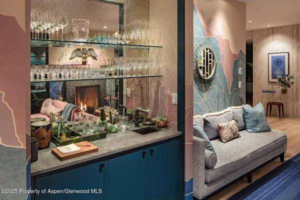 a living room with furniture