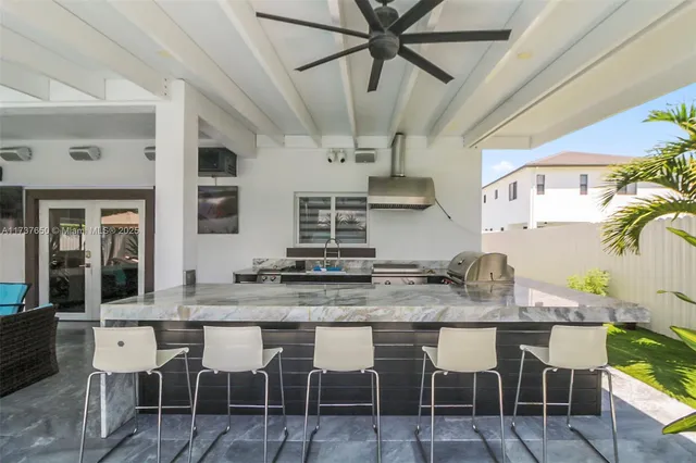 a living room with furniture