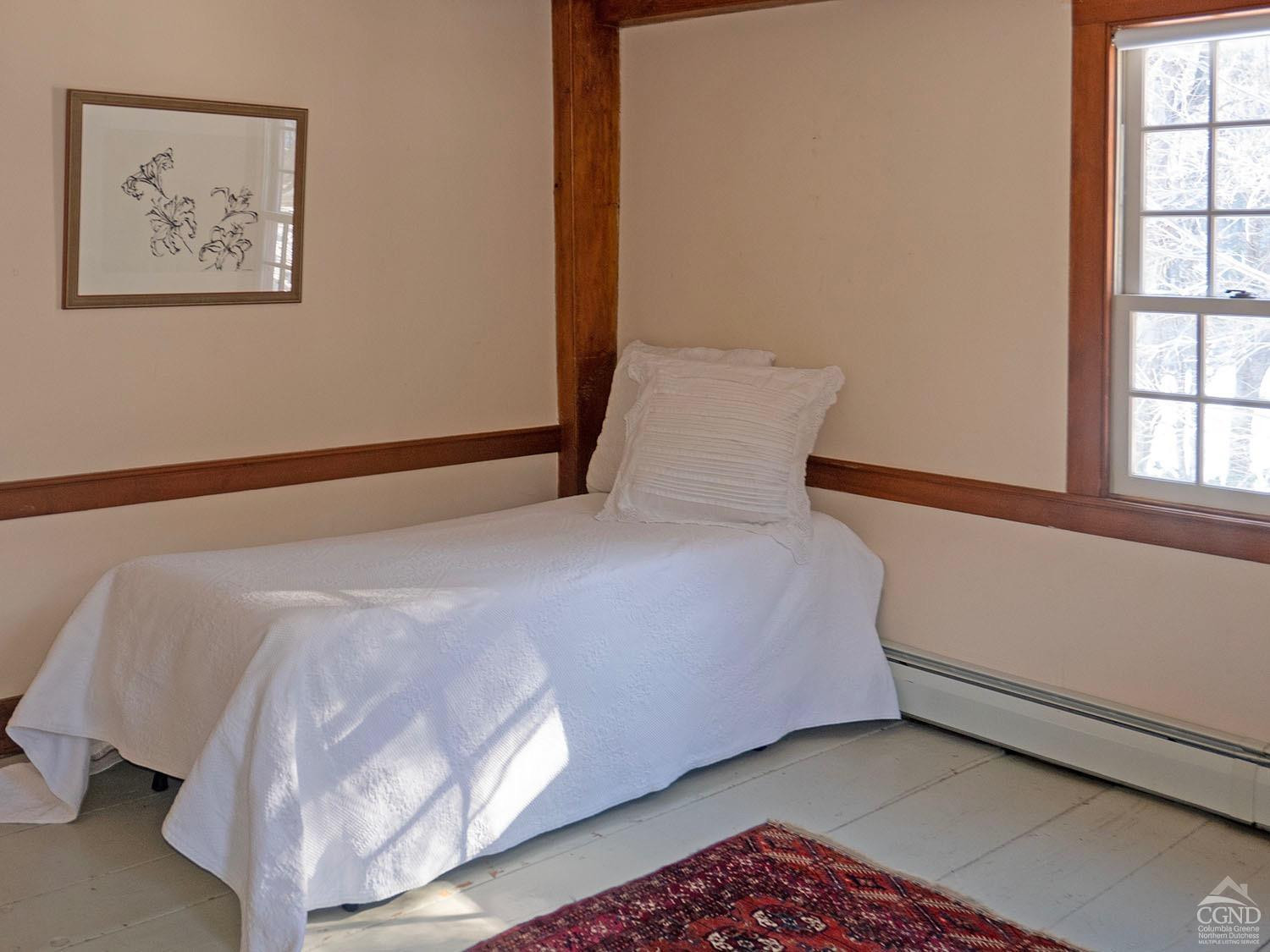 2216 County Rte 5 Canaan, NY 12029 - Photo 13 of 28 a bed room with a bed and a painting on the wall