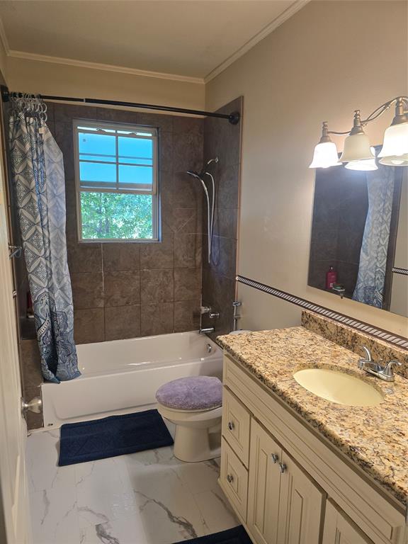 206 Summit Street Minden, LA 71055 - Photo 17 of 23 a bathroom with a granite countertop sink toilet and shower