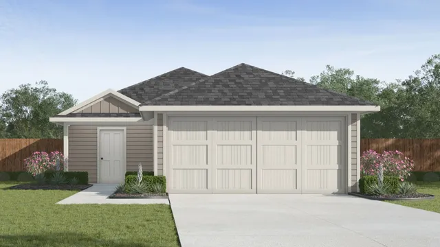 front view of a house with a yard