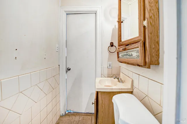 a garden view with a seating space