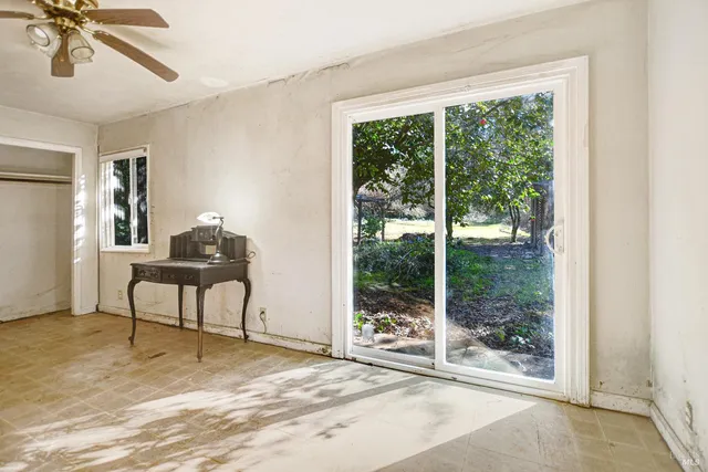 a view of a swimming pool with an outdoor space