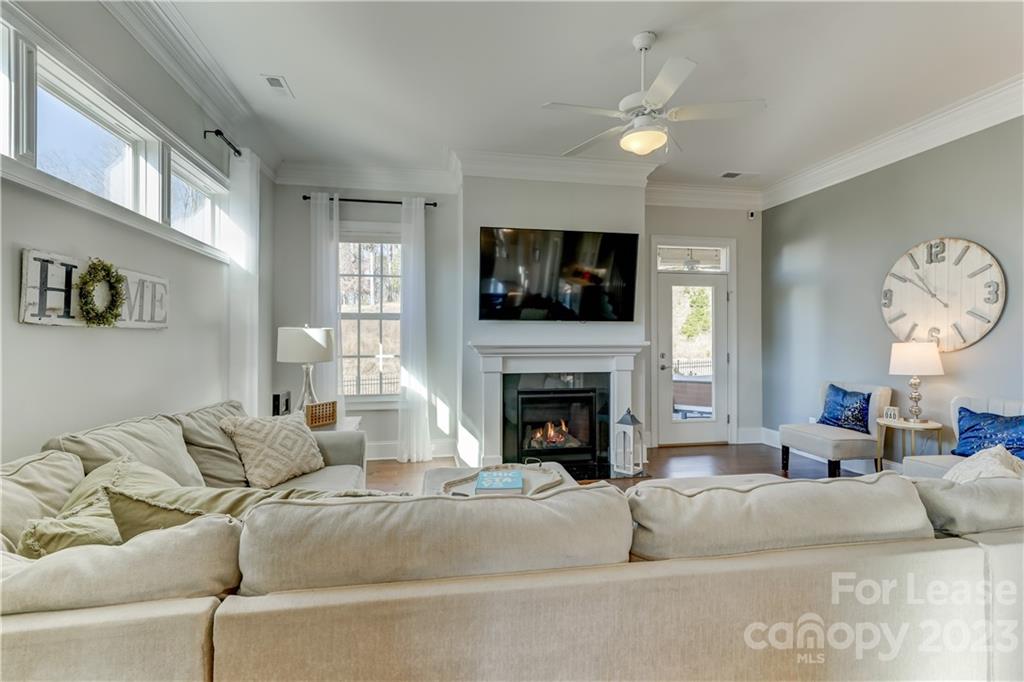 570 Crawfish Drive Fort Mill, SC 29708 - Photo 18 of 48 a living room with furniture a flat screen tv and a fireplace